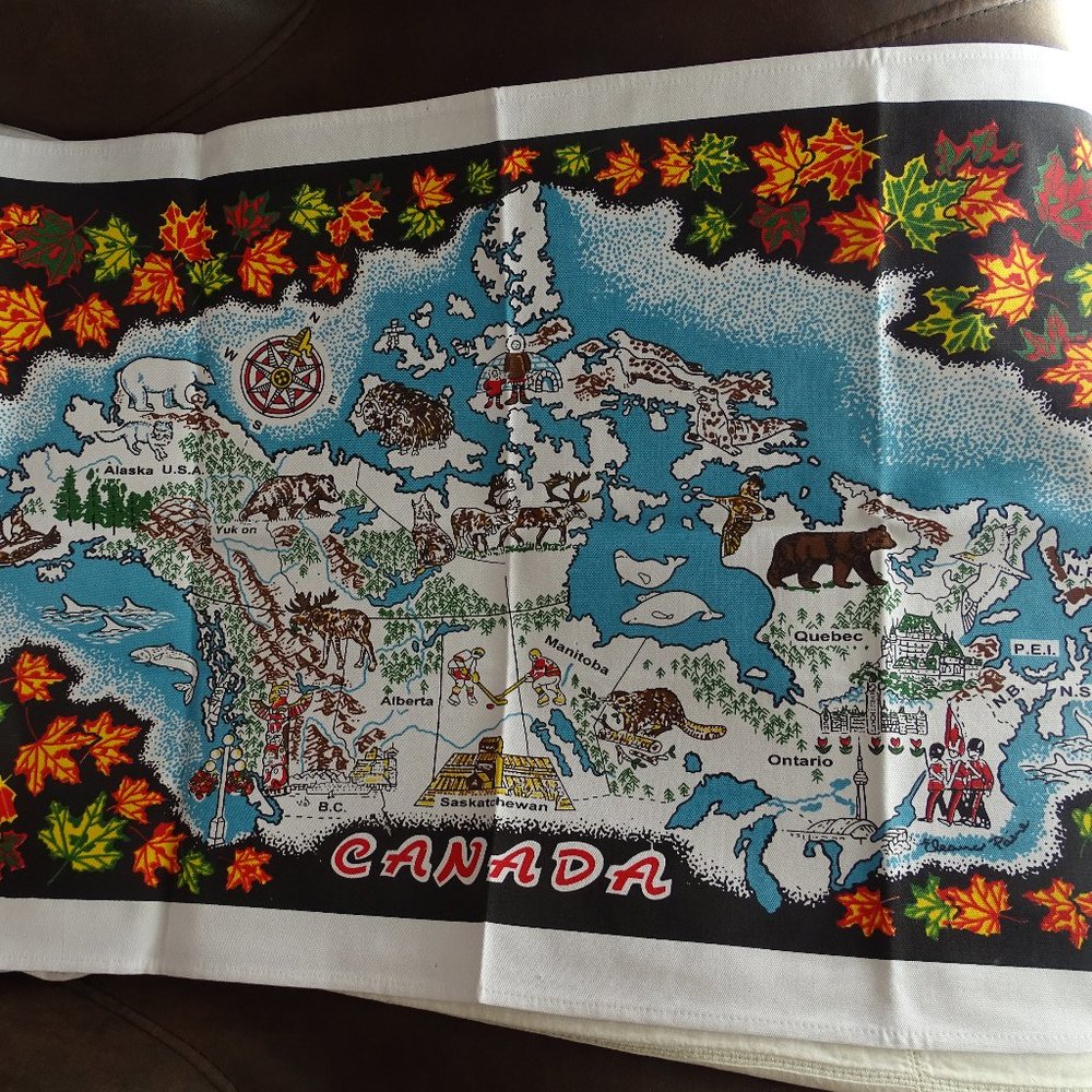 Map Of Canada Cotton Tea Towel By Oscardo